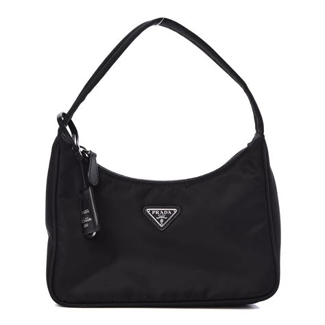 prada small black handbag|prada nylon small handbag.